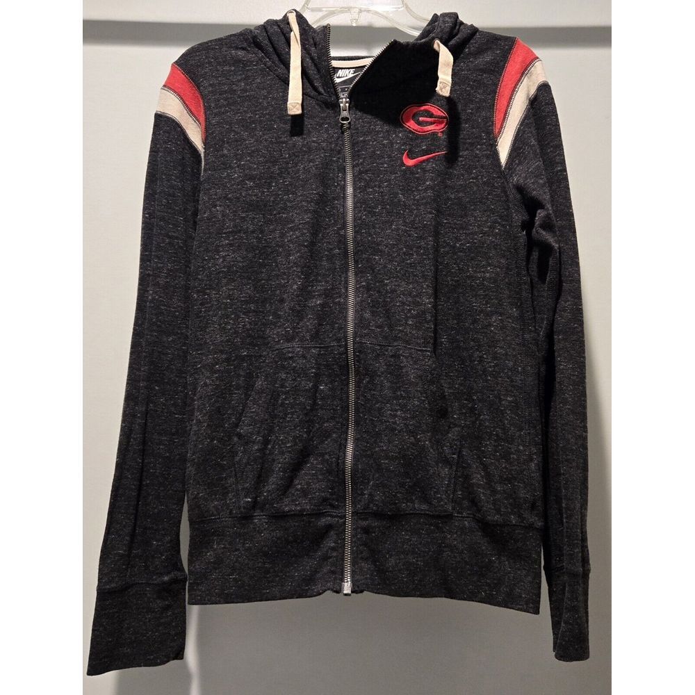 Nike Georgia Bulldogs Full‎ Zip Hoodie Jacket Gray White Red Womens Small GA